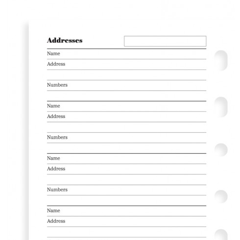 Name, Address, Telephone