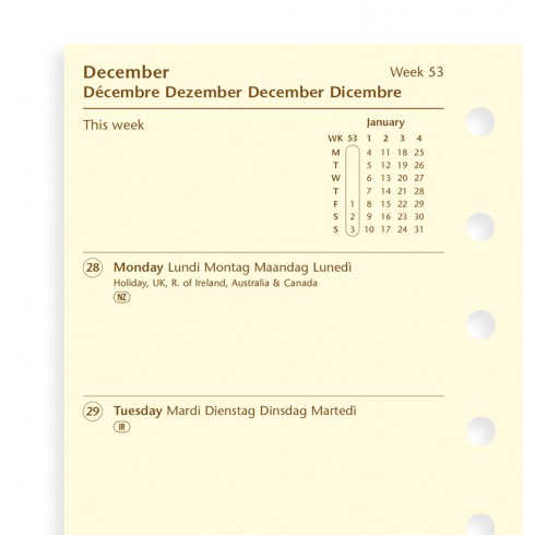 Week On Two Pages Diary In Cotton Cream