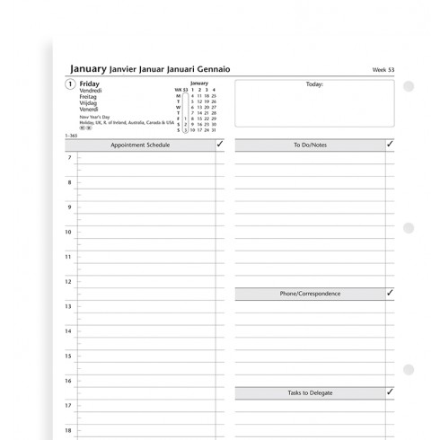 Day Per Page Business Diary